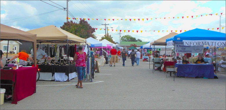 Vendor booths at Oktoberfest in Hohenwald